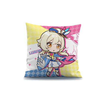 Genshin Impact Lumine pillow exhibition series chibi design decorative cushion