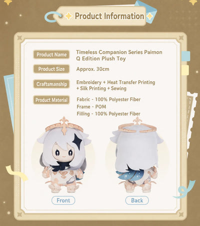 Genshin Impact Paimon Plush Toy Embroidered Design Details