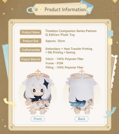 Genshin Impact Paimon Plush Toy Embroidered Design Details