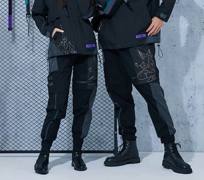 Genshin Impact Xiao cargo pants impressions series techwear outfit front view