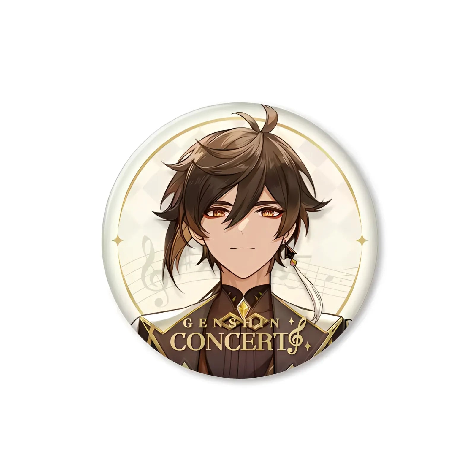 genshin impact zhongli character badge dusty glory concert series metal pin