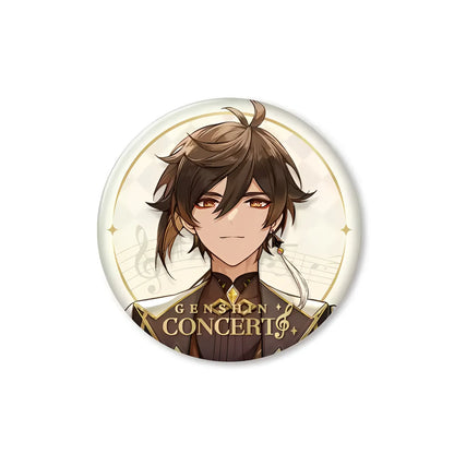 genshin impact zhongli character badge dusty glory concert series metal pin
