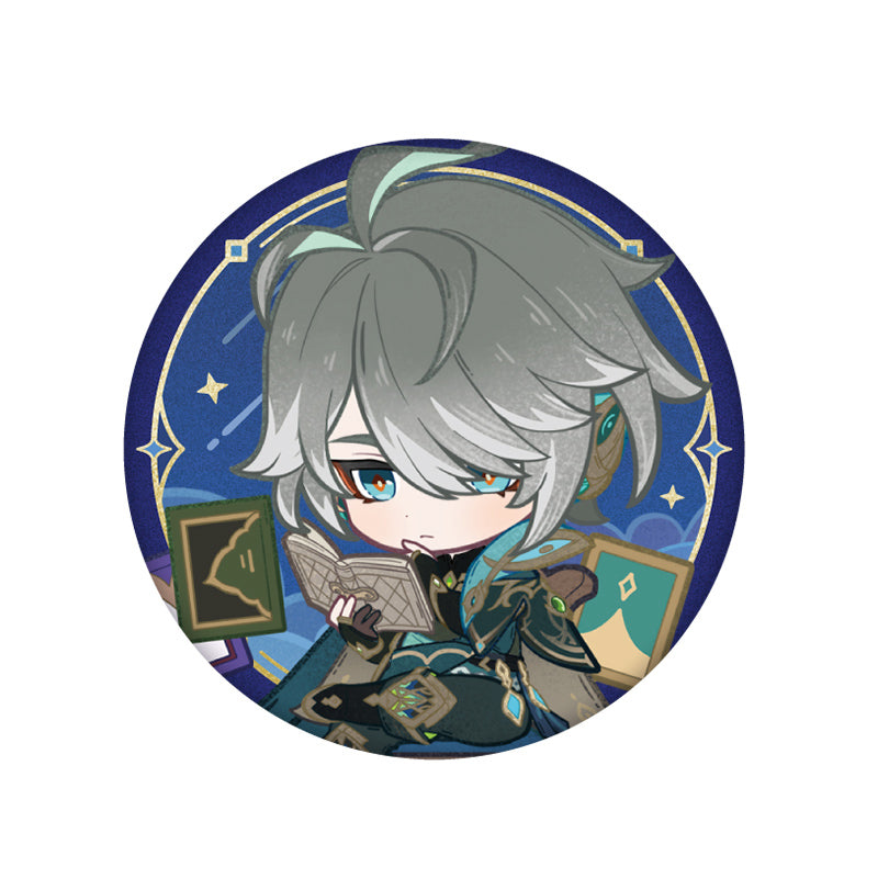 Genshin Impact Alhaitham Starlight Message badge chibi character design