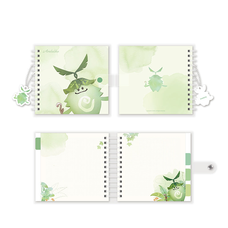 Genshin Impact Aranara Arabalika notebook green leaf character design spiral notebook