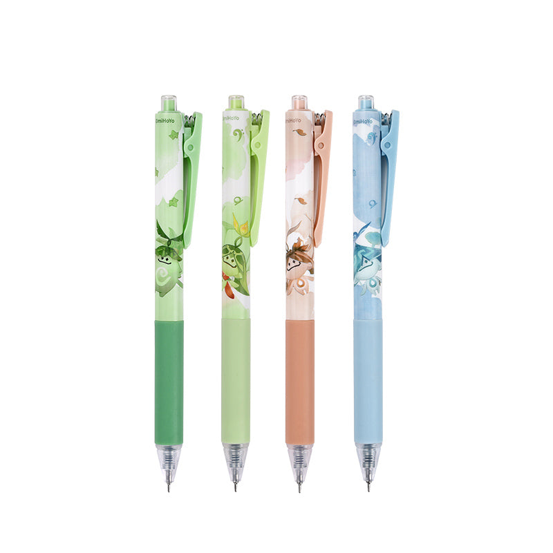 Genshin Impact Aranara neutral pen set 4 pcs black ink 0.5mm stationery set
