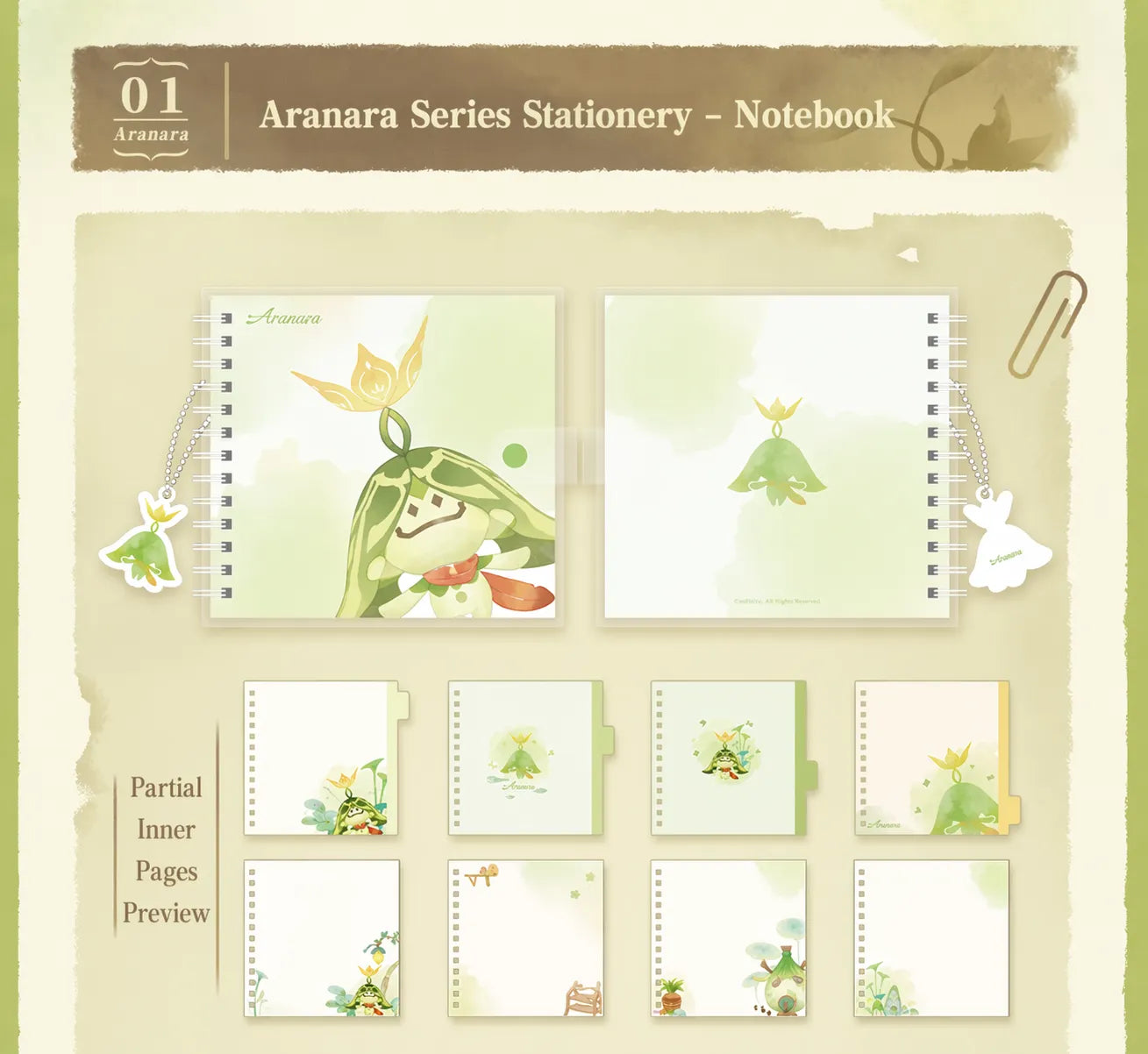 Aranara notebook inner pages preview double sided printed pages layout