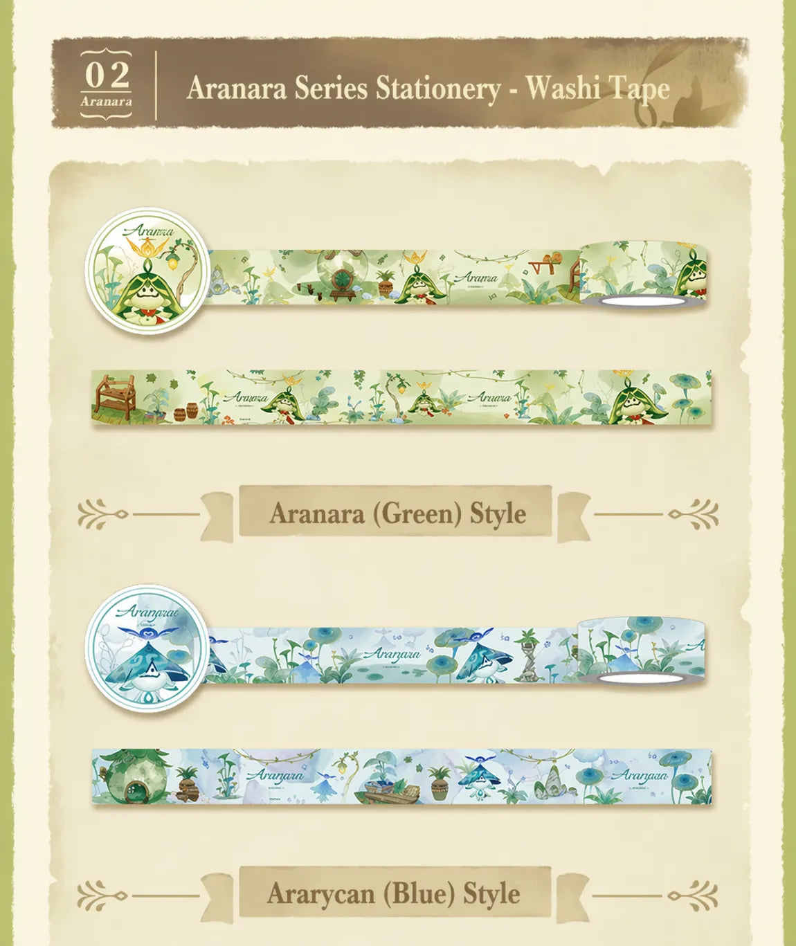 Aranara pen set design character print neutral pen details