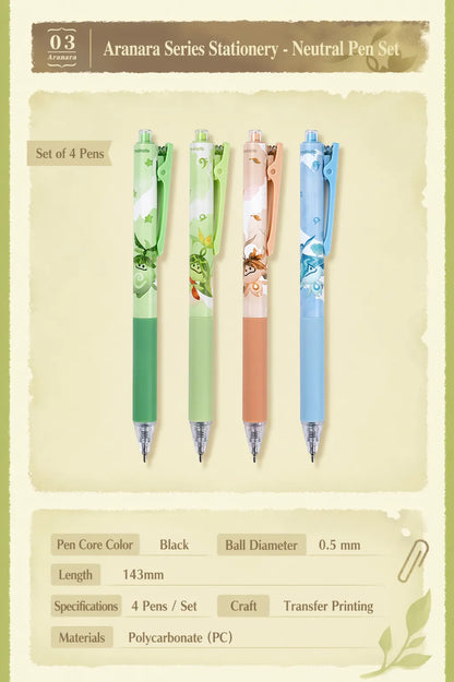 Aranara pen set 0.5mm black ink polycarbonate material specification