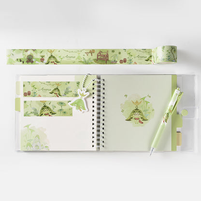 Genshin Impact Aranara washi tape set decorative masking tape green blue brown designs