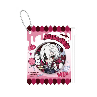 Genshin Arlecchino Immernachtreich Reverie Series badge featuring character themed