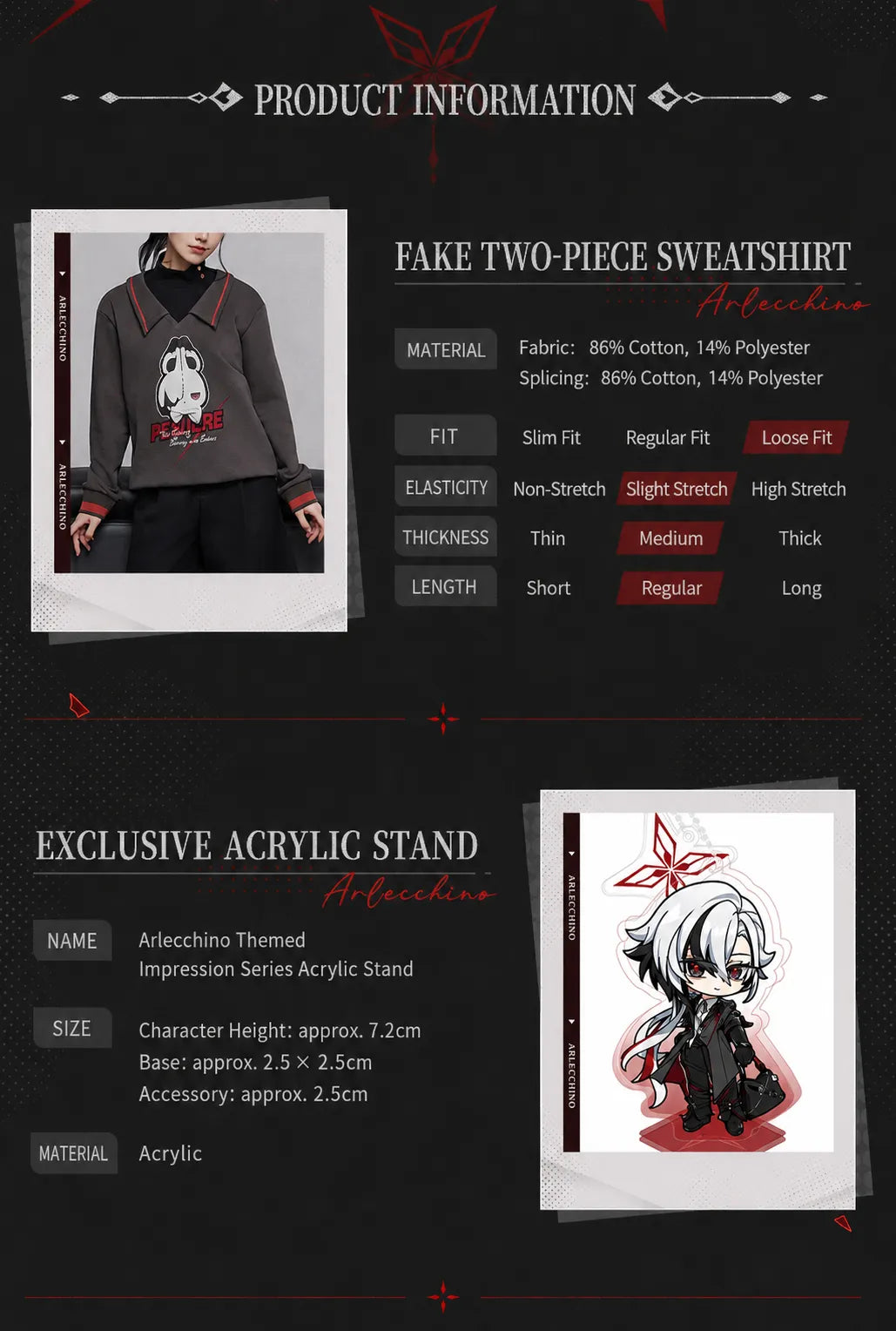 Arlecchino themed sweatshirt layered mock-neck and collared construction
