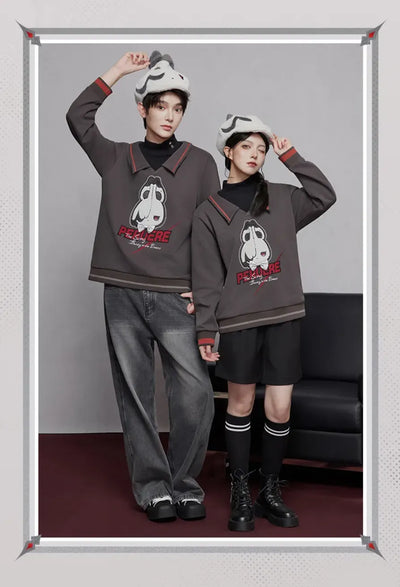 Arlecchino themed sweatshirt fabric texture and ribbed hem details