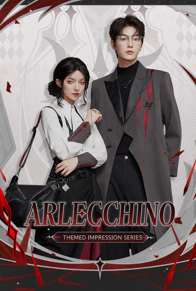 Arlecchino themed long coat product information and material details