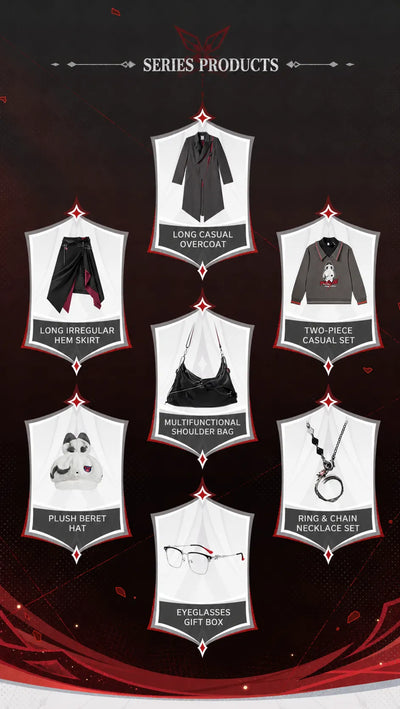 Arlecchino themed long coat black satin lapel and embroidery details