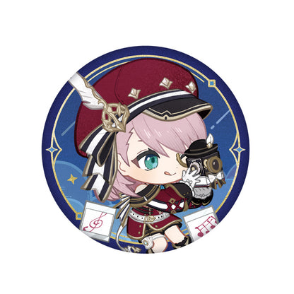 Genshin Impact Charlotte Starlight Message badge chibi character design