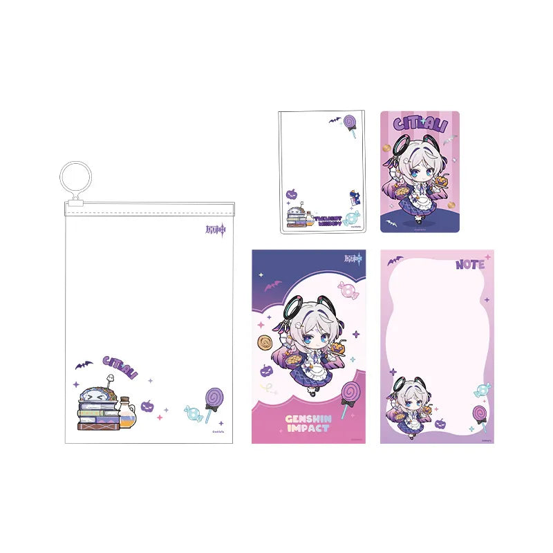 Genshin Citlali Immernachtreich Reverie Series stationery gift set featuring themed notebook card