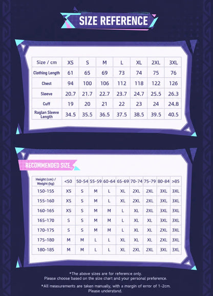 Citlali Imprint T-Shirt size chart and recommended sizing guide