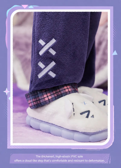 Close-up of Genshin Impact Citlali plush home slippers