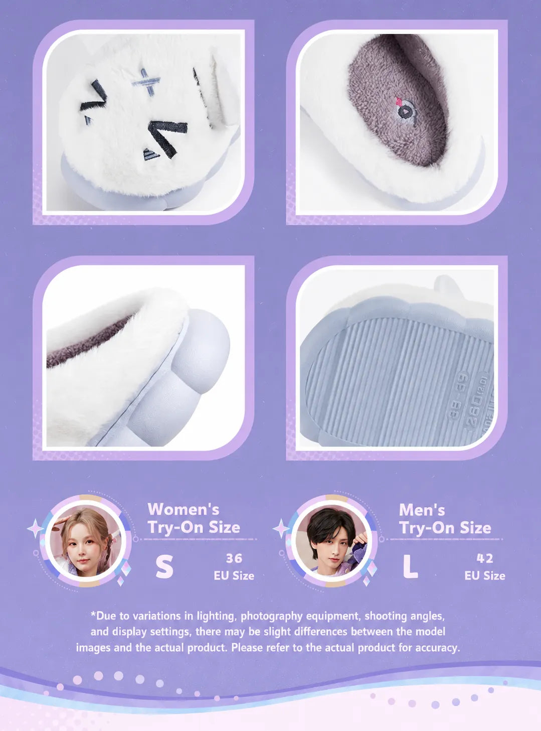 Cushioned PVC sole of Genshin Impact Citlali plush home slippers
