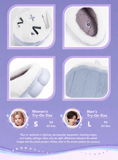 Cushioned PVC sole of Genshin Impact Citlali plush home slippers