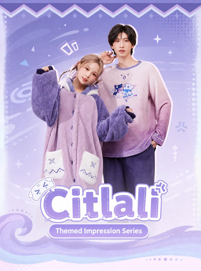Soft plush material details of Genshin Impact Citlali home slippers