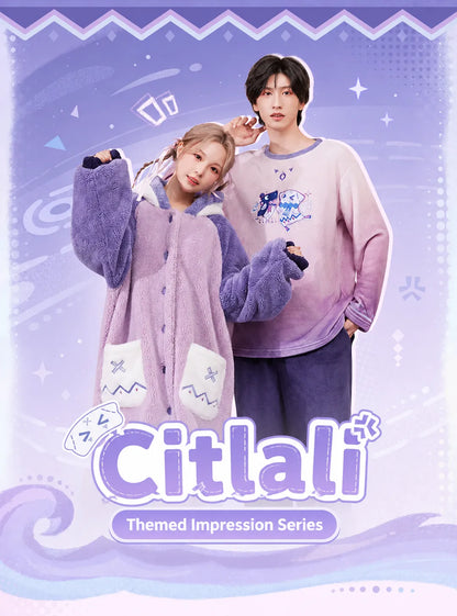 Soft plush material details of Genshin Impact Citlali home slippers