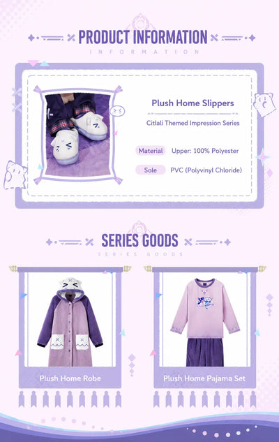 Product information for Genshin Impact Citlali plush home slippers
