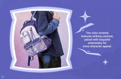 Color-block design and embroidered details of the Citlali sport backpack