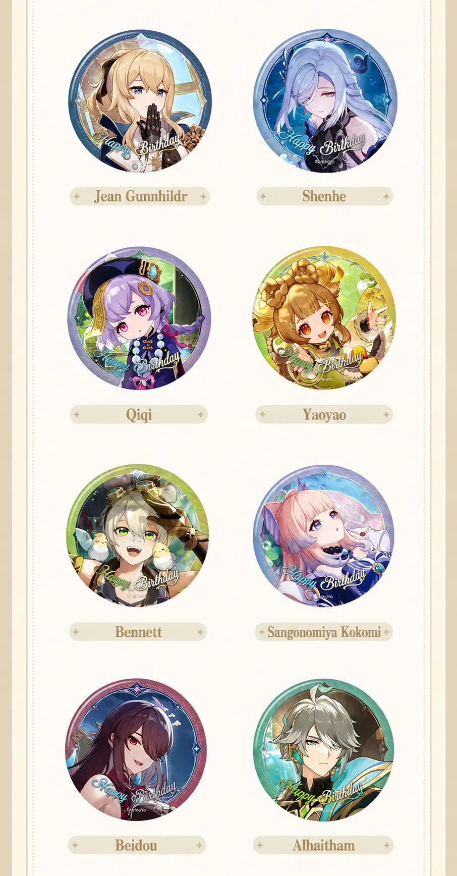 Premium Tinplate Character Badge with Birthday Themed Artwork