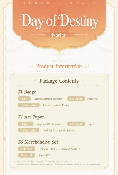 Genshin Impact Day of Destiny Series Natlan Character Gift Box Collection