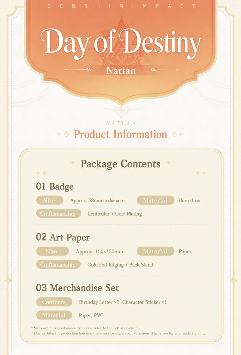 Genshin Impact Day of Destiny Series Natlan Character Gift Box Collection