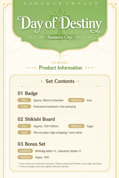 Day of Destiny Sumeru City Gift Box Set Overview