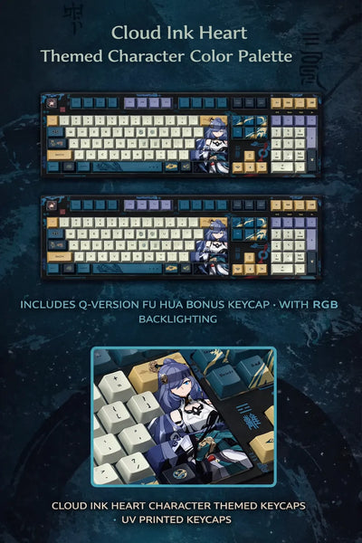 Honkai Impact 3rd Fu Hua keyboard with Kailh BOX switches and PBT keycaps