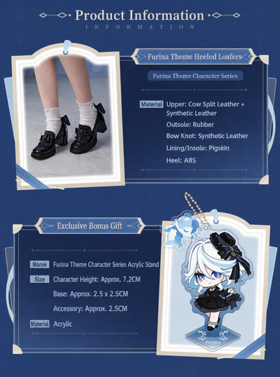 Glossy upper material and decorative ribbon details