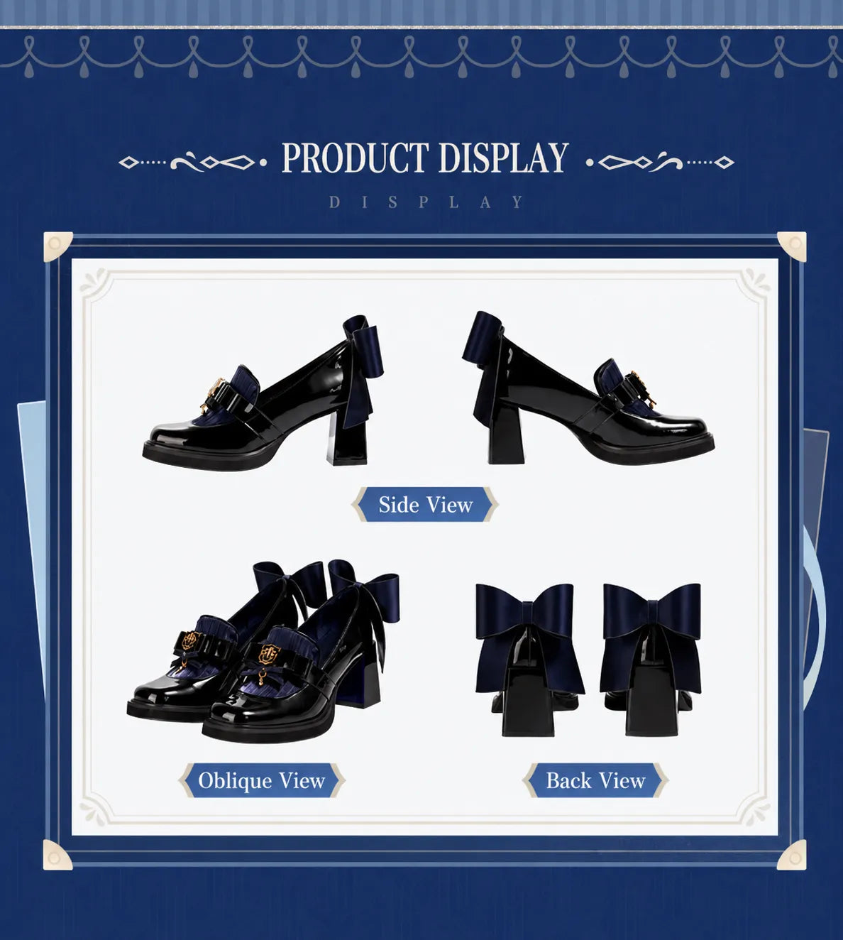 Size reference chart for Furina themed loafers