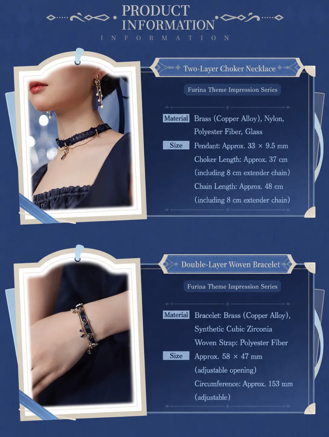 Convertible Choker Necklace and Double Ribbon Bracelet Display