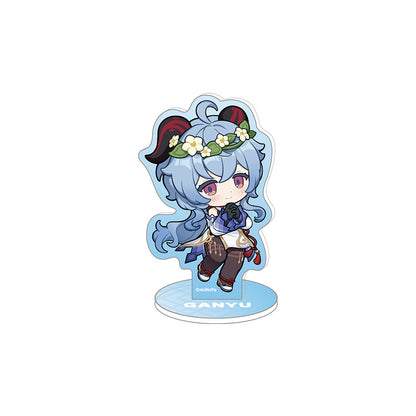 ganyu star series chibi acrylic stand featuring ganyu front and back display collectible