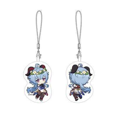 ganyu star series chibi pillow keychain featuring ganyu soft plush hanging accessory