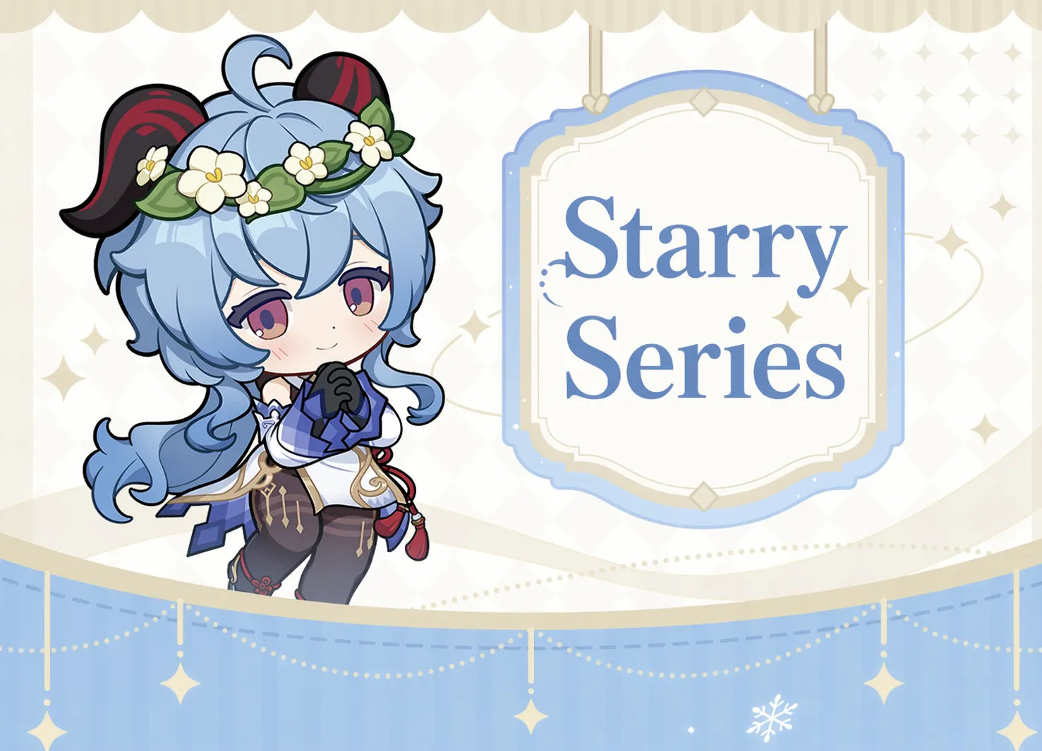 ganyu chibi illustration detail from star series showing front design and color quality