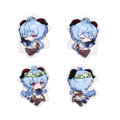 ganyu star series double sided pillow featuring ganyu chibi design front and back soft cushion
