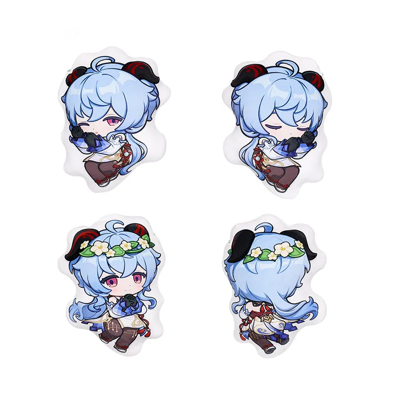 ganyu star series double sided pillow featuring ganyu chibi design front and back soft cushion