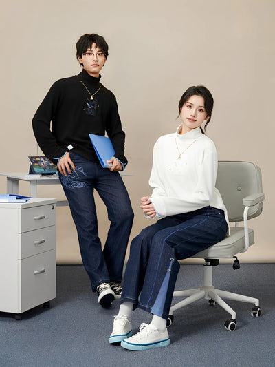 Genshin Impact Ganyu denim jeans full outfit styling front and back casual coordinated look