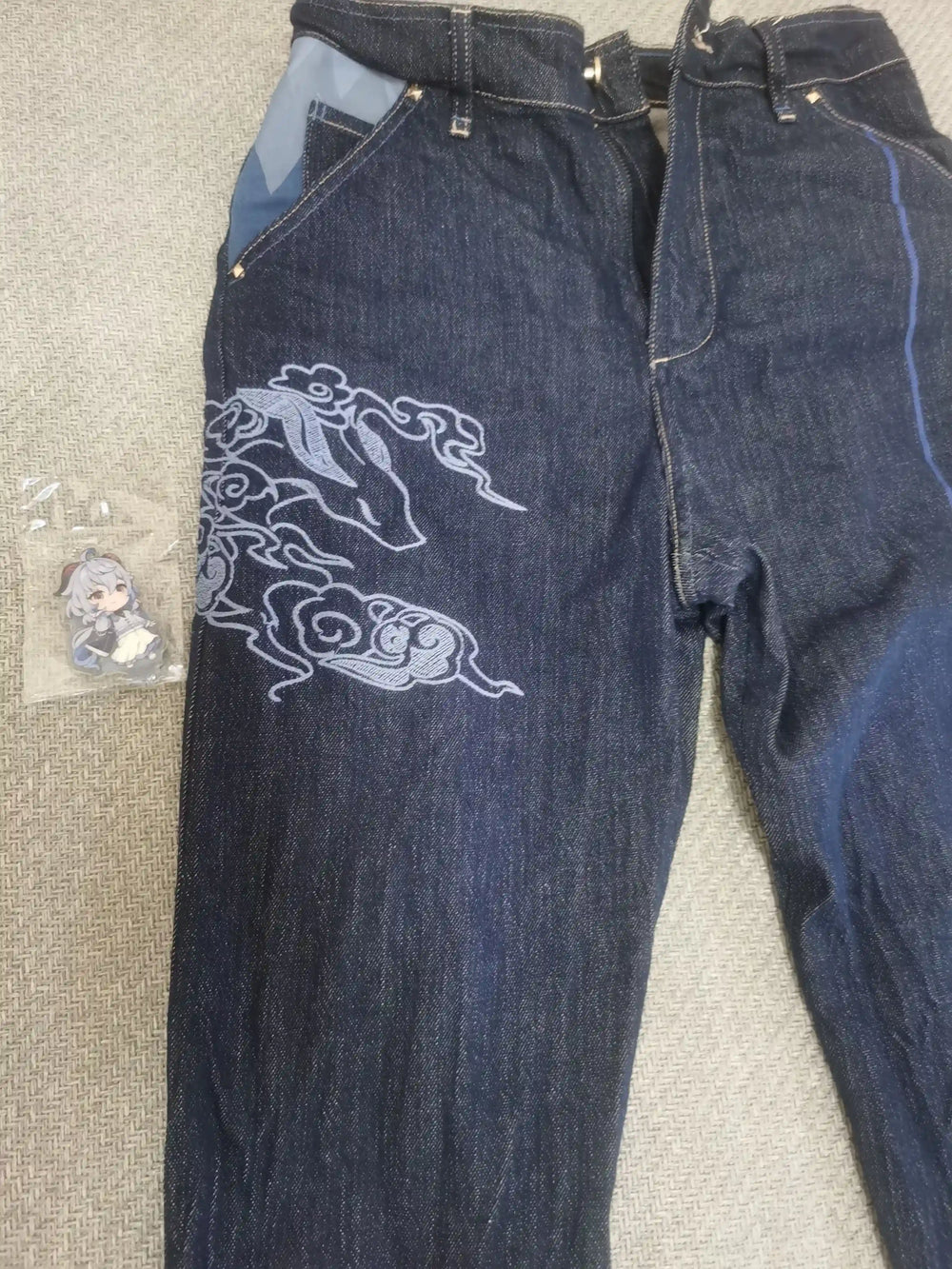 Jeans Genshin Impact Ganyu Patchwork – Série Impressão