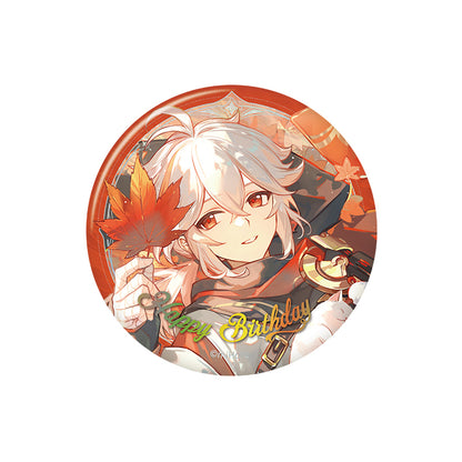 Genshin birthday series badge Kaedehara Kazuha character round tinplate pin