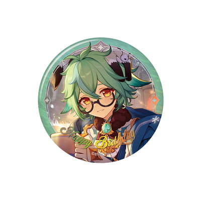 Genshin birthday series badge Sucrose character round tinplate pin