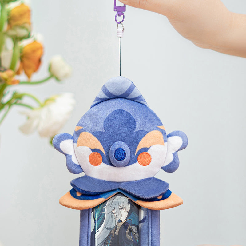 Genshin Impact Bubbler Seahorse plush card holder showing card insert display window