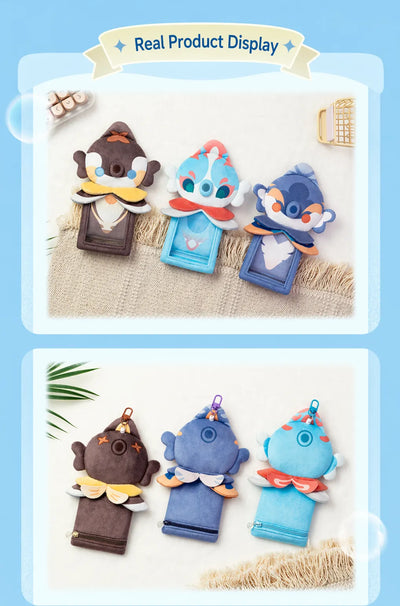 Genshin Impact Bubbler Seahorse plush card holder smooth retractable cord long extension design
