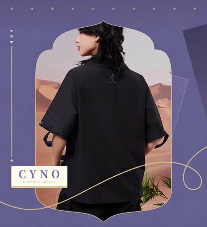 genshin impact cyno shirt sleeve structure open cut adjustable design detail
