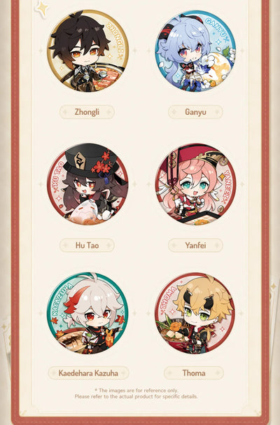 Genshin Impact Flavorful Party Series multiple badges arranged collection showcase