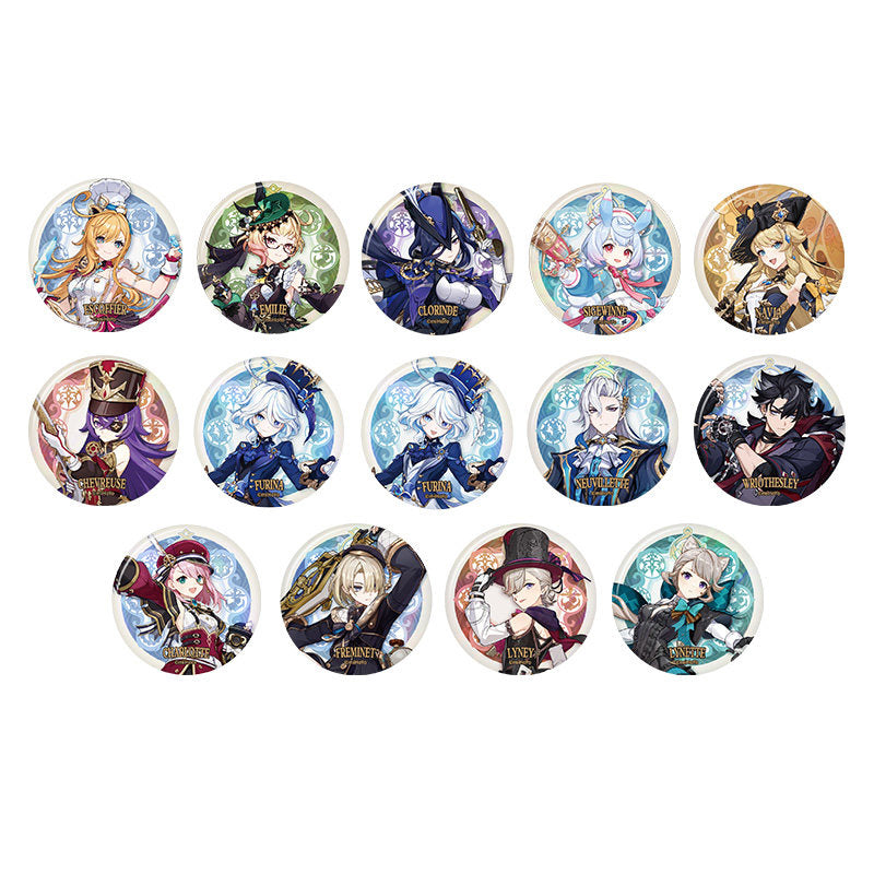 Genshin Impact Fontaine Series character badges full set Lyney Furina Navia Neuvillette collection